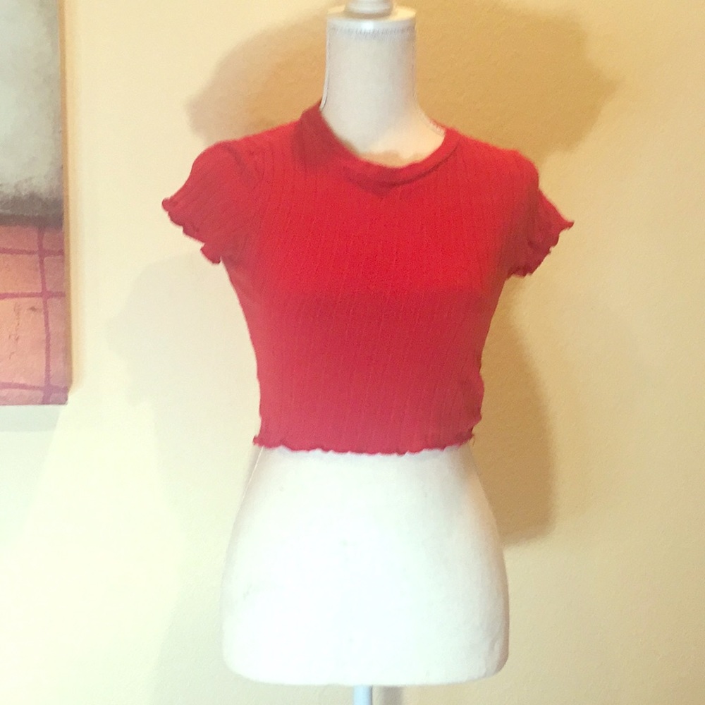 Red stretchy body con crop top